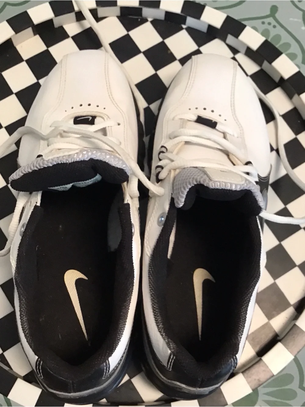 Nike DuraSport Power Channel Tac Golf Shoes Men’s 7 white black soft spikes